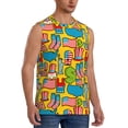 thumbnail image 2 of Bingfone America Symbols Pattern Men's Tank Tops Workout Sleeveless Tee Shirts Running Beach Tanks for Men-3X-Large, 2 of 4