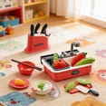 thumbnail image 2 of Pretend Play Kitchen Sink & Cutting Toy Set, Realistic Plastic Cooking Playset with Fruits, Vegetables & Utensils, Educational Role-Play Toy for Toddlers, Interactive Sink with Faucet & Play Food, 2 of 6