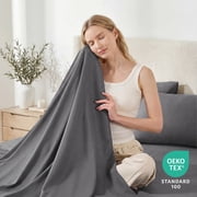 Sasttie Queen Size Sheets Set Brushed Microfiber, 4 Piece Sheet Set Upto 16 Inches Deep Pocket Bedding Sheets & Pillowcases - Grey
