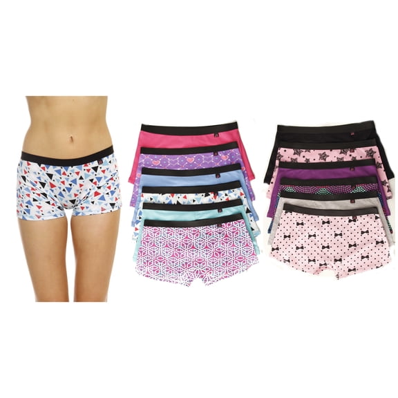 Just Intimates Cotton Panties / Boyshort Underwear (Pack of 12) (5 - Small)