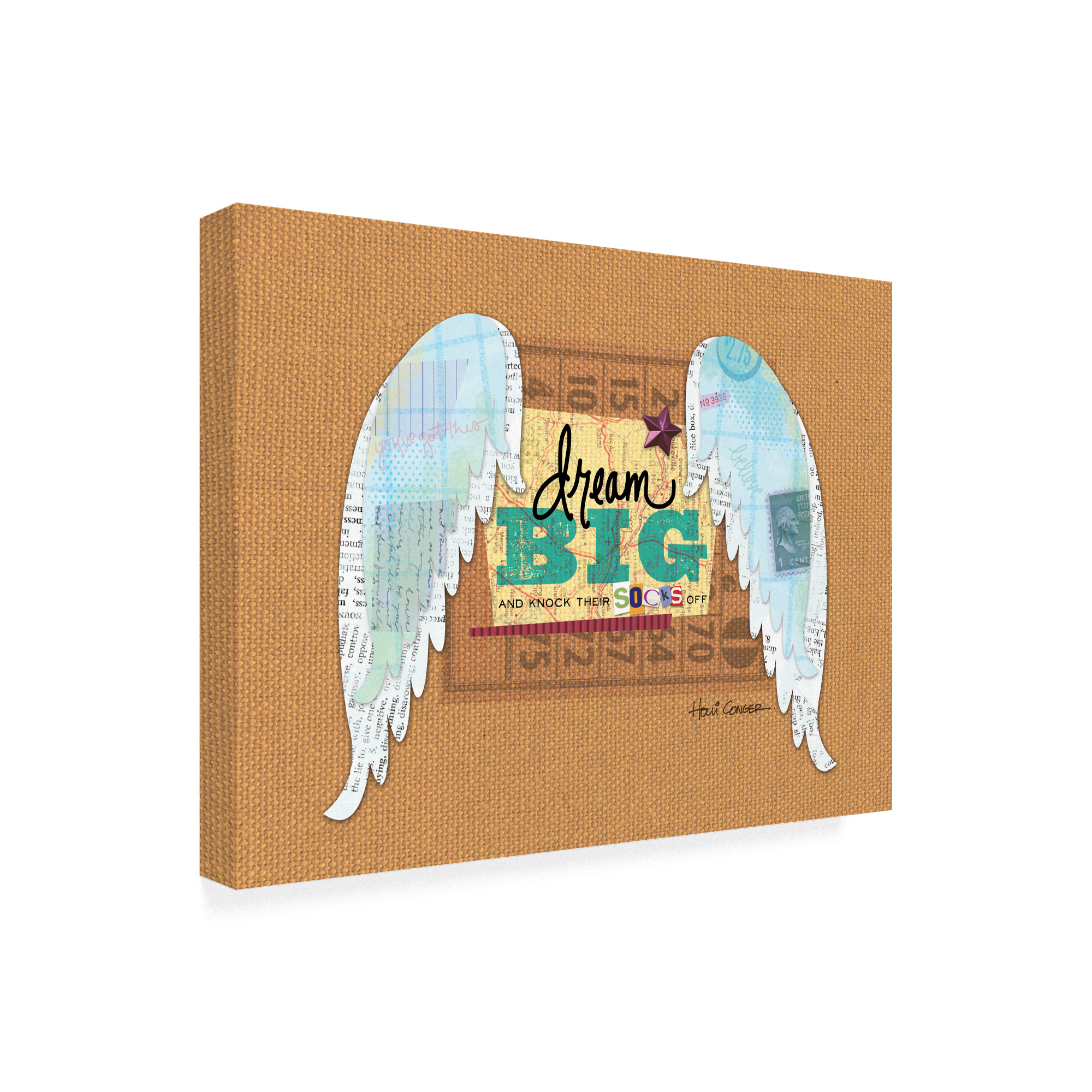 Trademark Fine Art 'Dream Big Angel Wings' Canvas Art by Holli Conger
