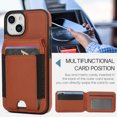 thumbnail image 3 of Wallet Case Compatible with iPhone 14 for Men Women, Detachable Magnetic Wallet PU Leather Shockproof Rugged Phone Case with Kickstand Card Slots RFID Blocking for iPhone 14,Brown, 3 of 8