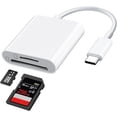 thumbnail image 1 of USB C SD Card Reader, Type C SD Card Reader, Supports SD and MicroSD Memory Card Adapters for iPhone 15 16 17/iPad/MacBook/Mac, Trail Camera Viewer Plug and Play - 2 Slots, 1 of 7