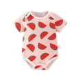 thumbnail image 2 of YHAJDS Unisex Baby Long Sleeve Romper Print Triangle Bodysuit Short Sleeve Infant Outfit, 2 of 5