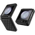 thumbnail image 1 of Z Flip5 Case With Hinge Protection,diamond-shaped Line Soft Skin-friendly Leather Case For Samsung Galaxy Z Flip 5, 1 of 5