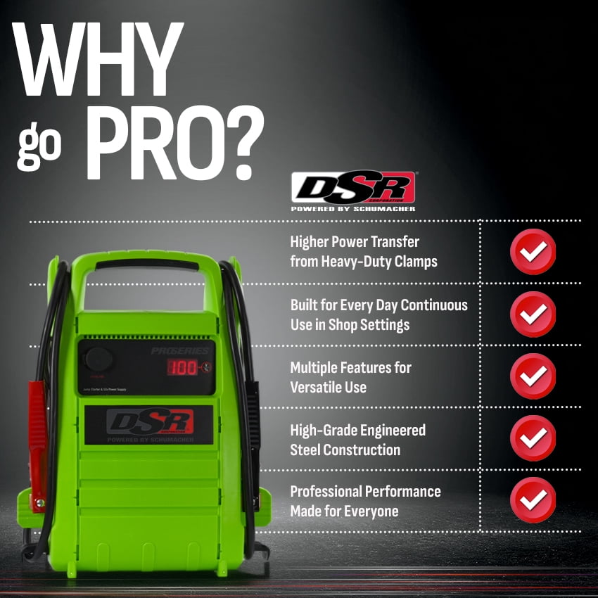 Schumacher Electric DSR Pro 2000A Heavy-Duty Car Battery Jump Starter and Portable Power Station, For 12V Automotive and Marine Batteries, DSR168G