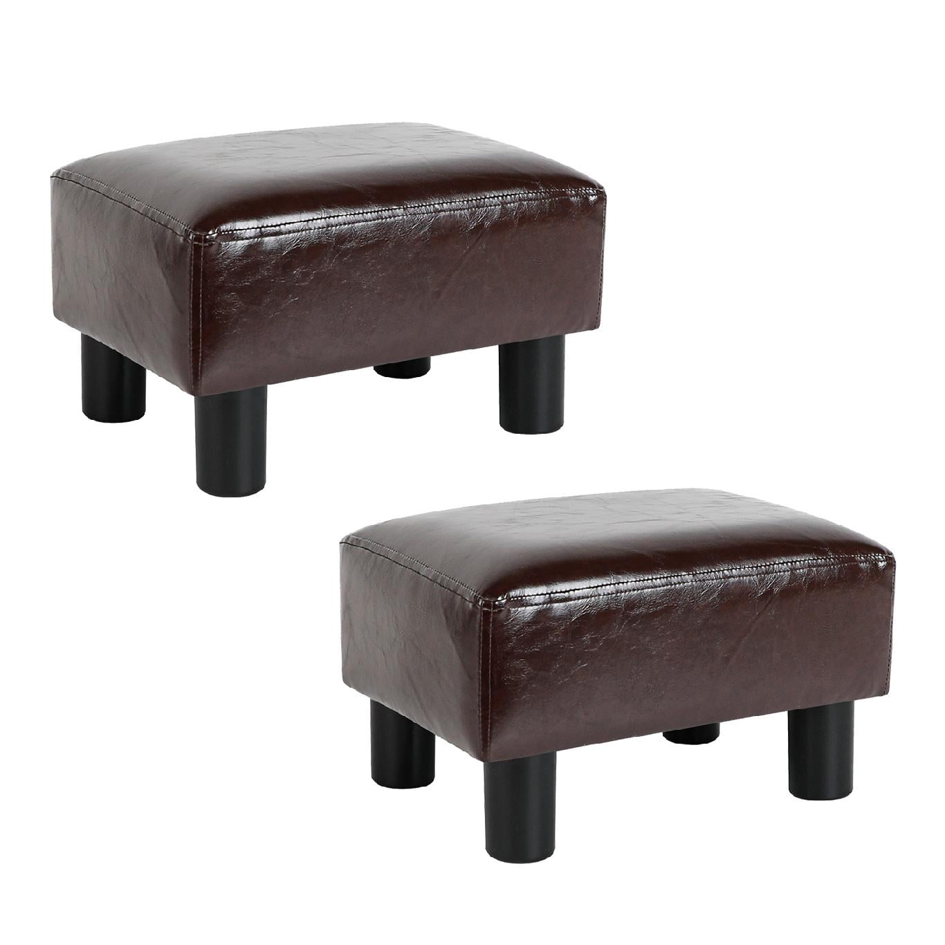 Modern Small Faux PU Leather Footstool Ottoman Footrest Stool Seat Chair  Foot Stool,Ivory