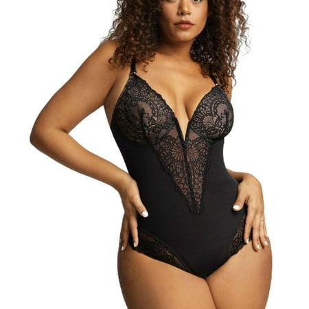 Lace Shapewear Bodysuit Women Tummy Control Backless Tank Tops V Neck Body Suit Thongs