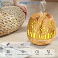 thumbnail image 3 of Ultrasonic Humidifier and Aroma Diffuser 400ml, LED Ultrasonic Fragrance Atomizer with Remote Control - Forest Carving, Dark Wood, 3 of 4