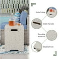 thumbnail image 4 of VENTOPYR 2-Piece Outdoor Terrazzo White Round Propane Firepit Table Set w Tank Table, Wind Guard, 4 of 7