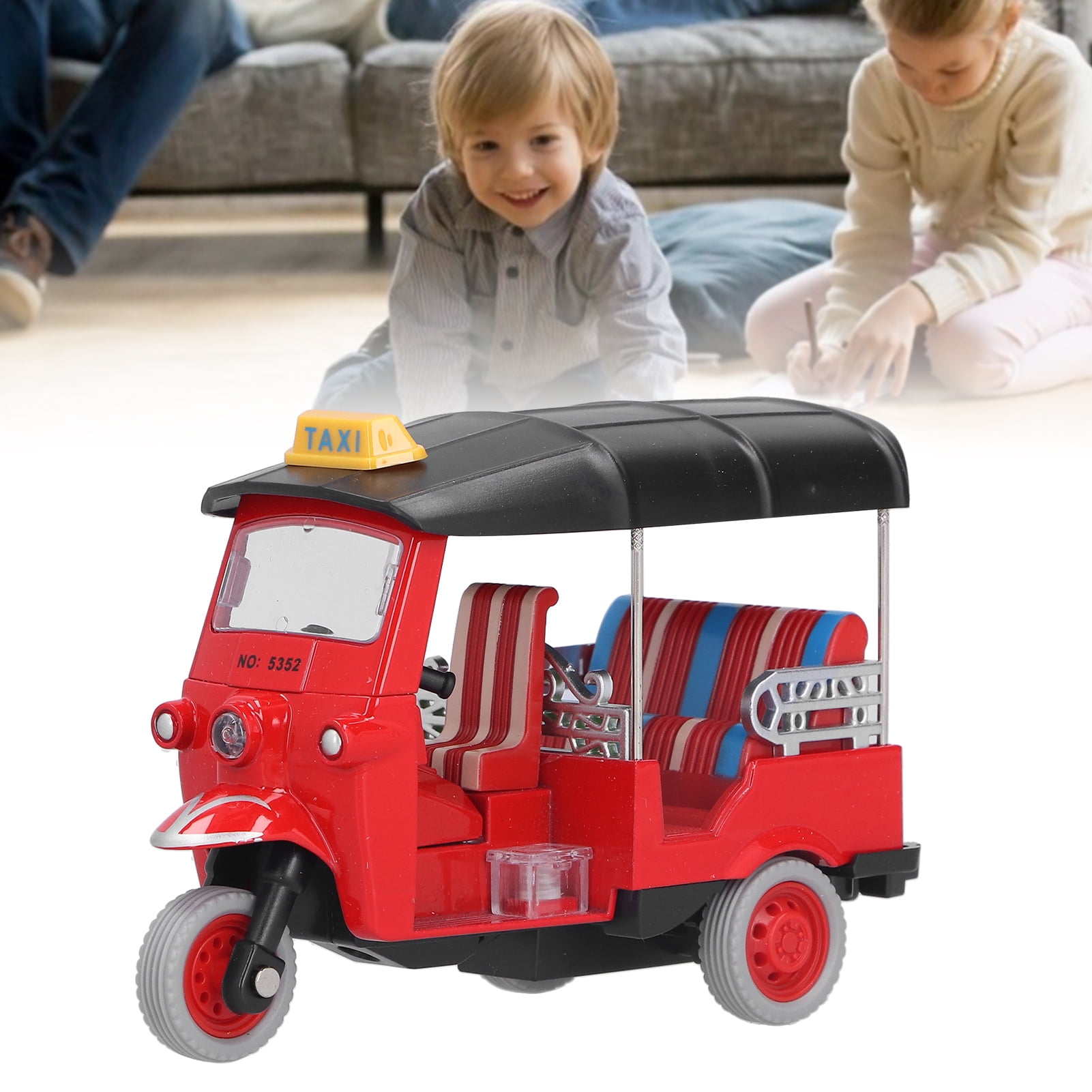 Dioche Jouet De Voiture à Tirer Pull Back Thai Tricycle Simulation