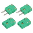 thumbnail image 1 of K Tipo Termopar Cable Conectores Macho Hembra Enchufe Adaptador Alta Temperatura 220°C (428°F) para Termopar Sensor Sonda Verde 2 Juegos, 1 of 6
