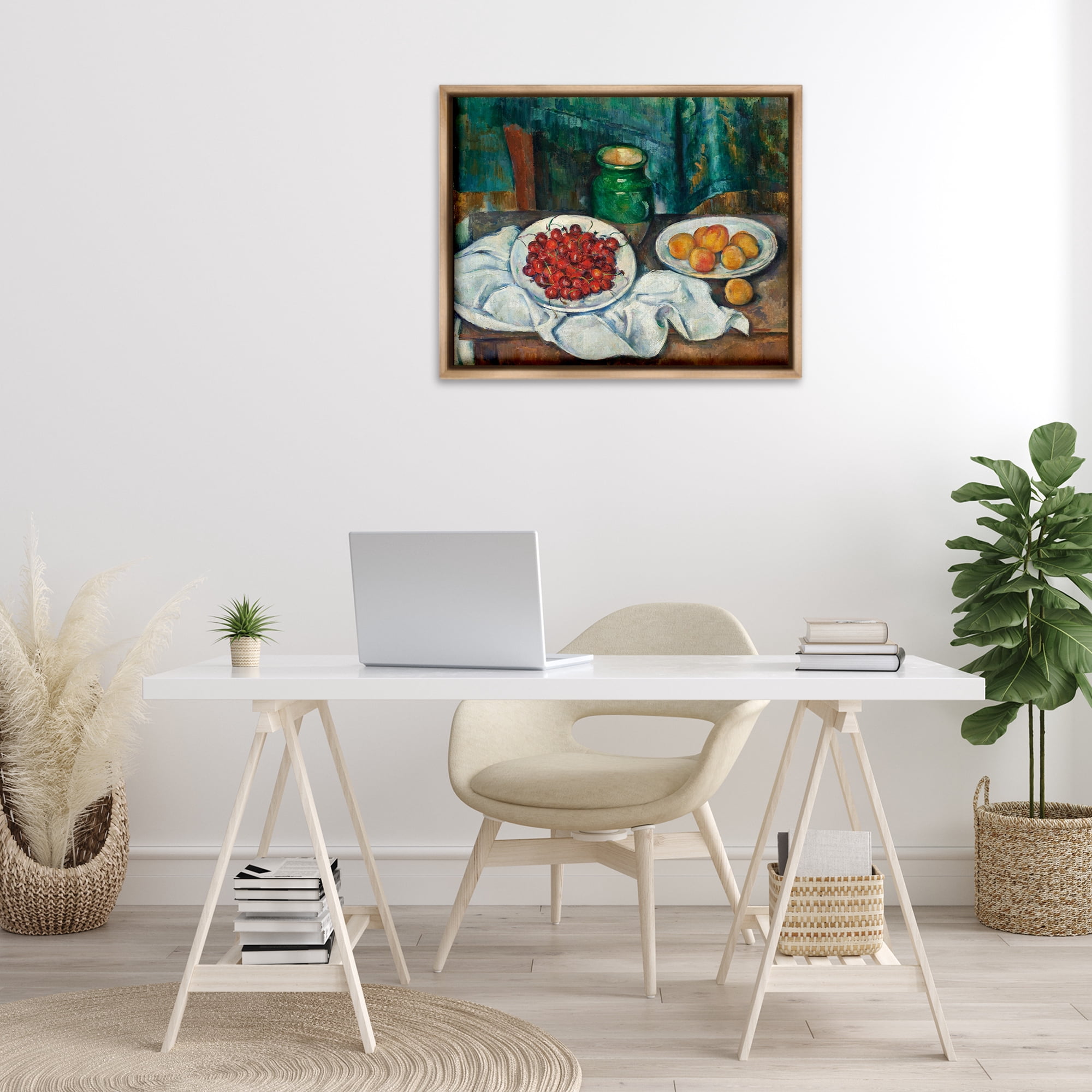 Stupell Industries Classical Fruit Still Life Food & Beverage Painting Brown Floater Framed Canvas Art Print Wall Art, 31 x 25