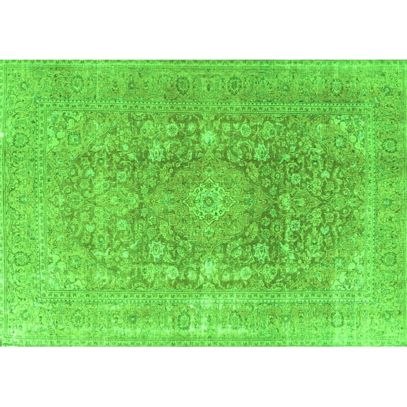 Ahgly Company Indoor Rectangle Persian Green Traditional Area Rugs, 7' x 9'