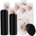 thumbnail image 1 of missunny-80 Pack Coffee Cups with 100 Lids, 12 Oz to Go Coffee Cups, Durable Insulated Hot Drink Paper Cups for Office, Wedding Reception, Iced Coffee, Theme, 1 of 5