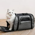 thumbnail image 2 of Bolsa de transporte exterior para gatos Perros Comfort Airline Approved Travel Tote Soft Side Bag para mascotas 43 * 23 * 29 cm Gris brillar Juguete, 2 of 6