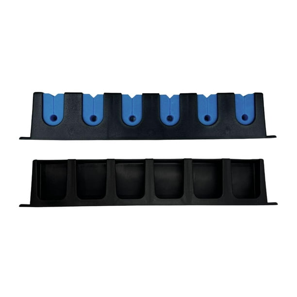 Soportes verticales para cañas de pescar, soporte de pared para cañas de pescar con tornillos, capacidad para 6 Azul