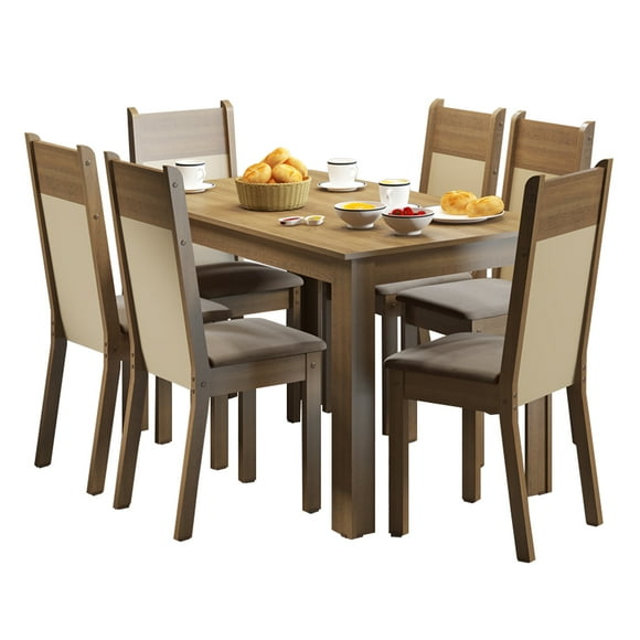 Juego de Comedor Madesa Honduras Mesa Tablero de Madera con 6 Sillas XA044695ZXPE