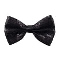 thumbnail image 3 of Tie Bow Tie for Stage Performances by Adults and Children - Luminous Solid Color Sequin Bow Tie for Men Women and Kids, Black, One Size, 3 of 3