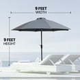 thumbnail image 3 of Four Seasons Courtyard 9 Foot Crank Lift Auto Tilt Patio Umbrella, Gray, 3 of 5
