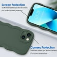 thumbnail image 2 of Case for iPhone 13 Case Wave, Curly Frame Design for Women Girls, Cute Wavy Solid Color Aesthetic Phone Case Soft Flexible TPU Shockproof Full-Body Protective Case Cover 6.1 inch - Deep Green, 2 of 12