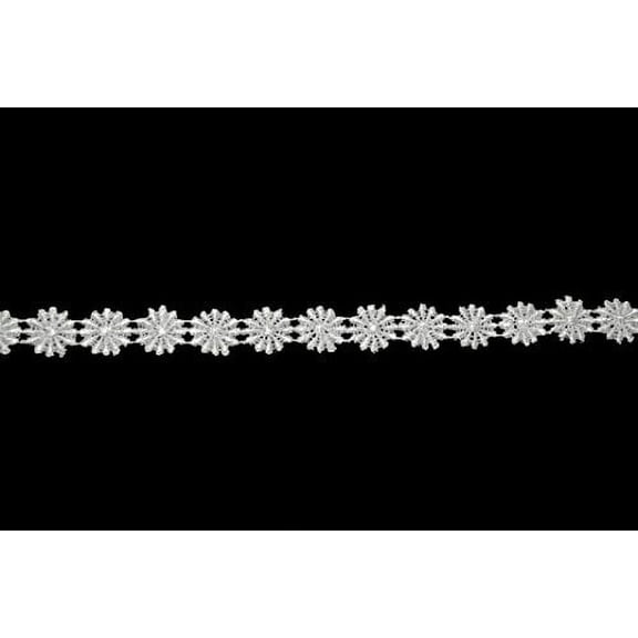 Altotux 0.5 inches Small White Floral Venice Lace Daisy Flower By 5 Yards