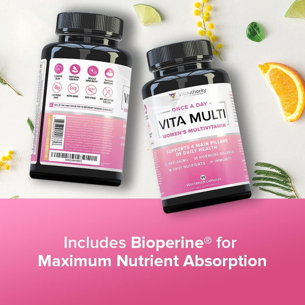 Vitauthority Vita Multi Daily Multivitamin for Women, Unflavored, 90 Capsules