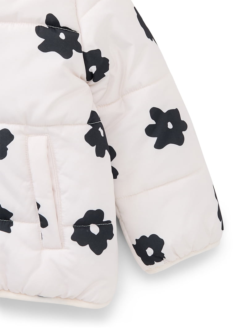 Jessica Simpson Toddler Girls Floral Puffer Jacket with Hood