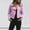 Pink, variant on Women's Rivet Zipper Long Sleeve Jacket