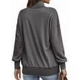 thumbnail image 3 of Resicozy Womens Sweatshirts Oversized Henley Neck Long Sleeve Button Solid Color Pullover Tops Trendy Clothes 2025 Dark Gray M, 3 of 4