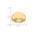 thumbnail image 5 of Solid 14k Yellow Gold 12.5x16mm Open Back Men's Engravable Monogram Signet Ring Band Size 12, 5 of 6