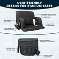 thumbnail image 6 of Slsy Heated Massage Stadium Seat for Bleacher w/Back Support, 21" Portable Lightweight Heating Bleacher Chair, 3 Levels of Heat&Massage, 6 Reclining Positions for Indoor Stadiums, Baseball Stadiums, 6 of 10