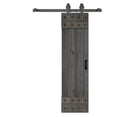 thumbnail image 3 of Mid-Century Style 24in.X 84in.Carbon Gray Finished Knotty Pine Wood Barn Door with  Hardware Kit, 3 of 7