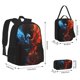 thumbnail image 2 of Balery Red And Blue Fire Bird Mochila escolar 3 en 1 para niños: mochila resistente con lonchera térmica y estuche para lápices. Mochila escolar para niños y niñas., 2 of 7
