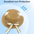 thumbnail image 4 of Sombrero de mujer con circunferencia de 56-58 cm, sombrero de copa plana con lazo, sombrero de verano, sombrilla para exteriores, sombrero para el sol de playa, 4 of 5