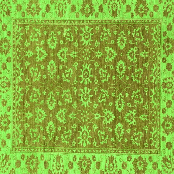Ahgly Company Indoor Square Abstract Green Modern Area Rugs, 5' Square