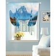 thumbnail image 2 of Blue Mountain Tie Up Curtains for Window, Thermal Insulated Balloon Shade Adjustable Rod Pocket Curtains Valance Panels for Kitchen Bathroom Cafe 42 x 54 Forest Modern Art Pastoral, 2 of 6