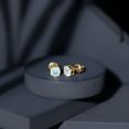 thumbnail image 5 of Rosec Jewels Cushion Cut Ethiopian Opal Solitaire Stud Earrings for Women (6 mm, AAA Quality), 10K Yellow Gold, 5 of 8