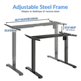 thumbnail image 6 of Single Motor Electric Standing Desk Frame with Wheels, Hook and Controller, 170lbs Capacity, Max 70" x 30" Desktop, Height Range 28"-45", Black(Frame Only), 6 of 8