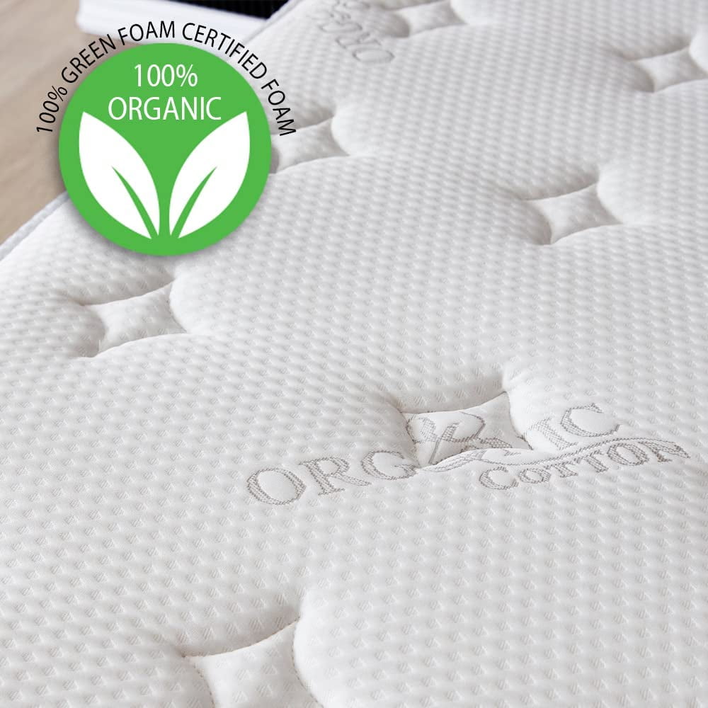 Full Size Mattress - 12 Inch Cool Memory Foam & Spring Hybrid Mattress - Euro Top - Medium Firm - Oliver & Smith