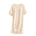thumbnail image 2 of QUINDOS Womens Pajamas One Piece Mid Length Nightgowns for Women Padded Short Sleeve Sleep Shirt Casual Crew Neck Print Sleepwear Night Dress, 2 of 9