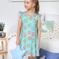 thumbnail image 4 of Balery Colorful Sweet Donuts Camisón de princesa para niñas, pijama de algodón con mangas abullonadas, suave y bonito.-XX-Large, 4 of 6