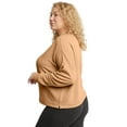 thumbnail image 2 of Hanes Originals Women's Soft Brushed Crop Sweatshirt (Plus Size) Java Frost Tan 4X, 2 of 4