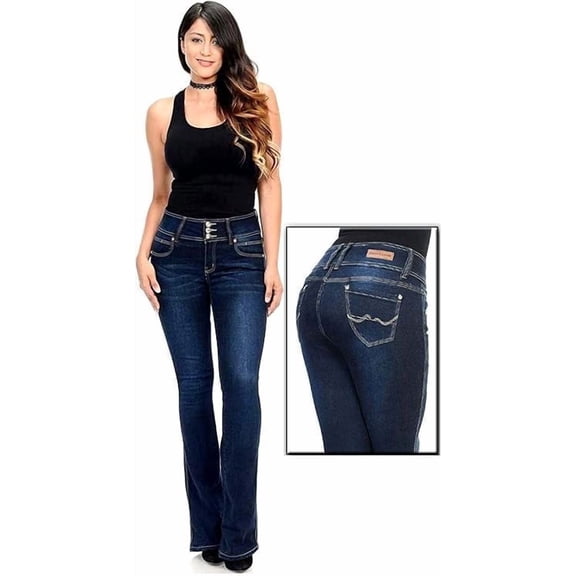 Jack David Flare-Leg High-Rise Dark Wash Jeans Women's