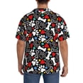 thumbnail image 3 of Fotbe Paw And Bones Camisa Estampada de Manga Corta para Hombre, Casual de Verano, Estilo Playero, Sin Arrugas-Medium, 3 of 5