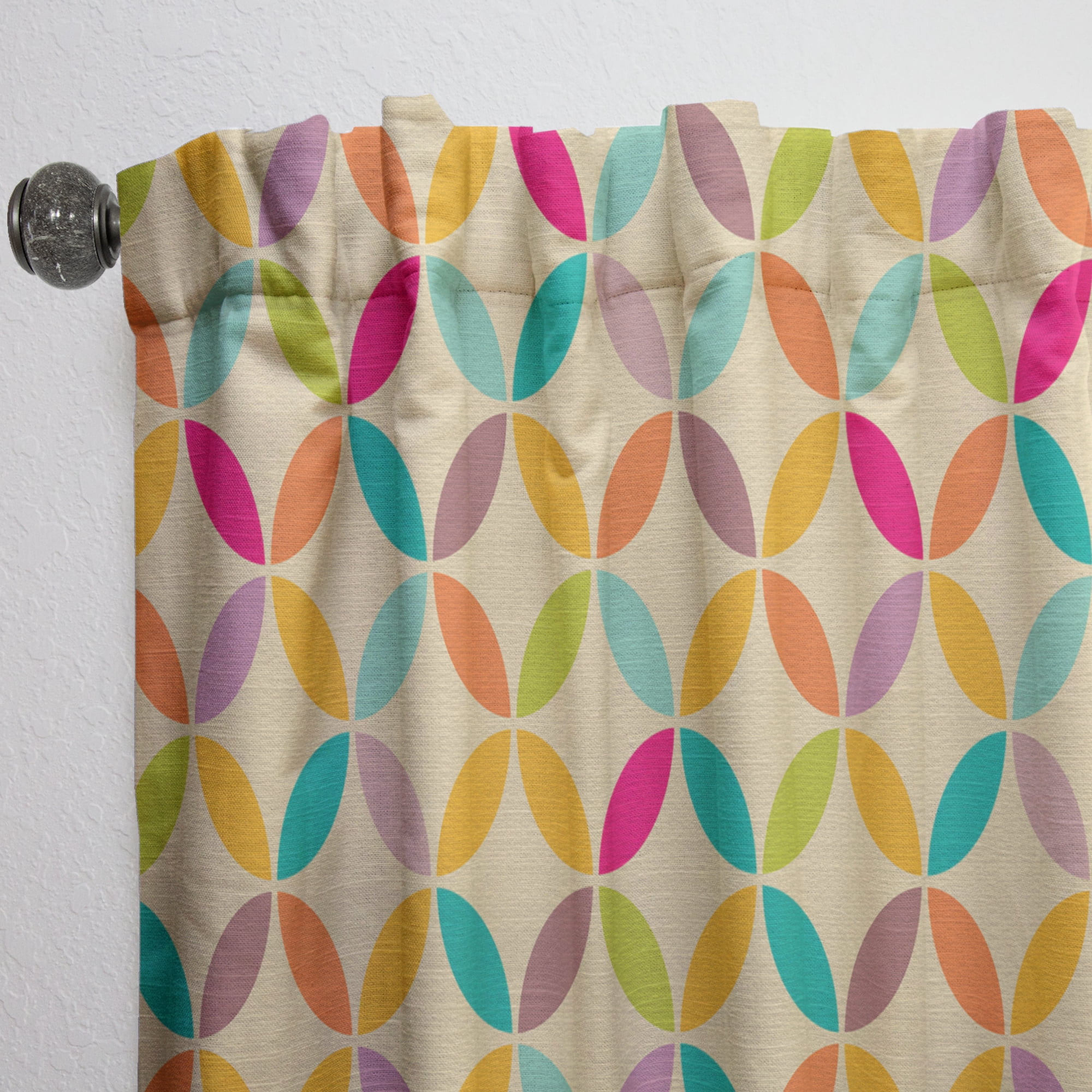 Designart 'Neutral Vintage Pattern' Contemporary Curtain Panel