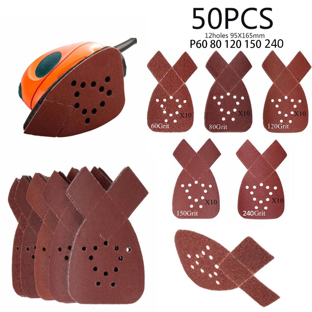 50pcs/Set Sanding Sheets For Black&Decker Mouse Detail Sander DCMS20C BDEMS600 