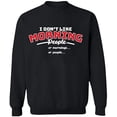 thumbnail image 2 of OXI Crewneck Sweatshirt - I Don’t Like Morning People, Basic Casual Sweatshirts for Men's and Women Fleece Sweatshirt Long Sleeve - Black 3X-Large, 2 of 2
