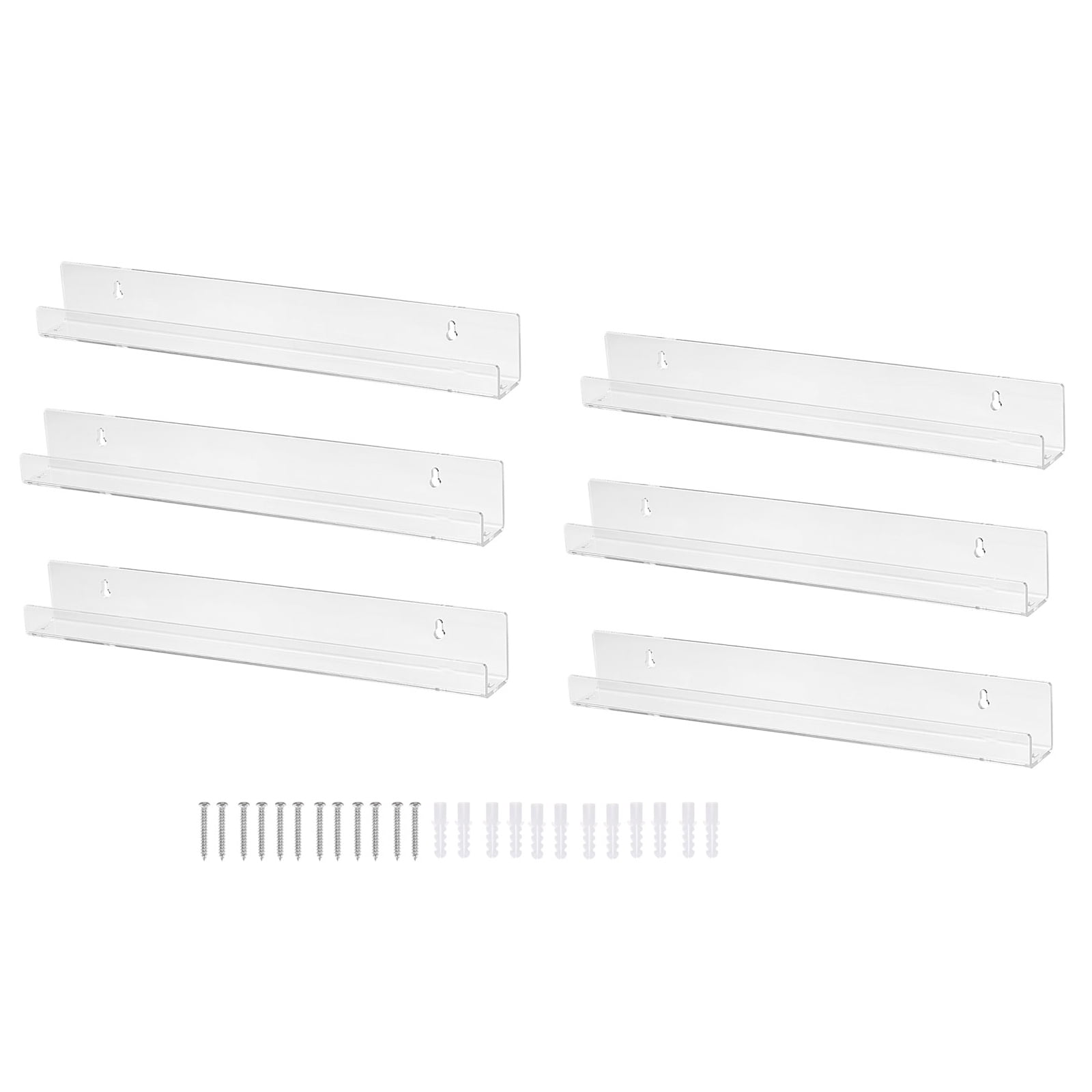 Uxcell Acrylic Floating Shelf 15 x 1.3 Inch Floating Wall Mounted