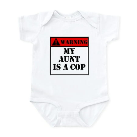

CafePress - Warning My Aunt Is A Cop Body Suit - Baby Light Bodysuit Size Newborn - 24 Months